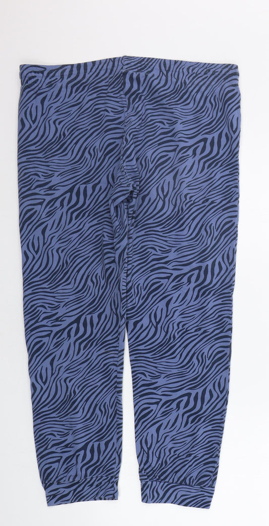 Avenue Womens Blue Animal Print Jogger Trousers Size 12 L25 in