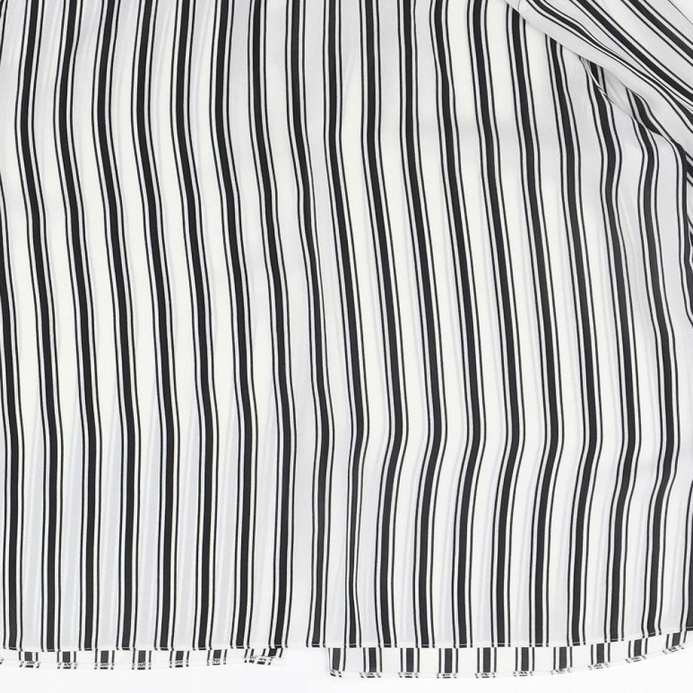 Primark Womens Black Striped Basic Button-Up Size 10
