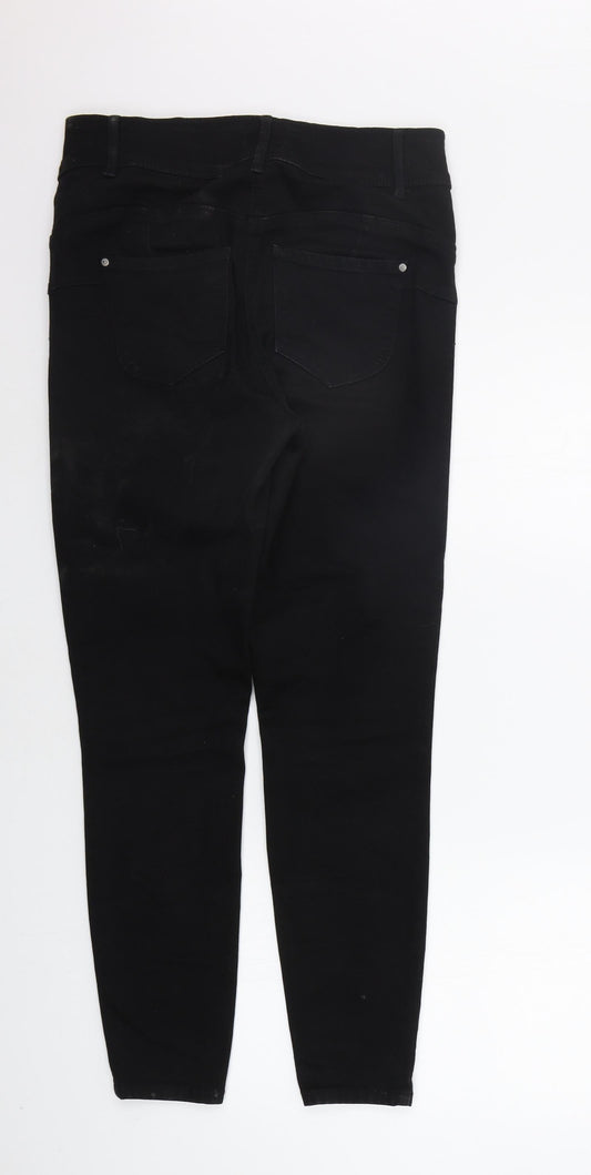 Womens UK Size 12 Papaya Regular Fit Black Trousers