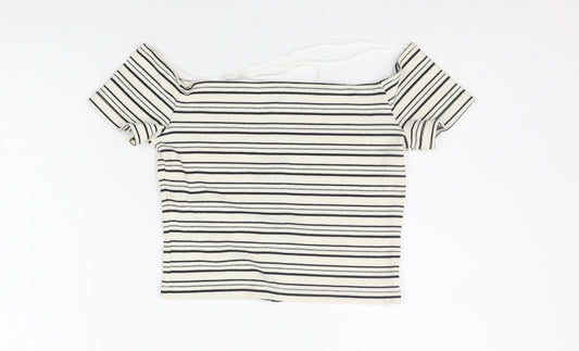 Womens UK Size 4 Topshop Beige Basic Blouse