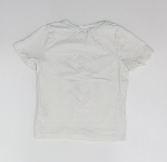 H&M Girls White Basic T-Shirt Size 3-4 Years