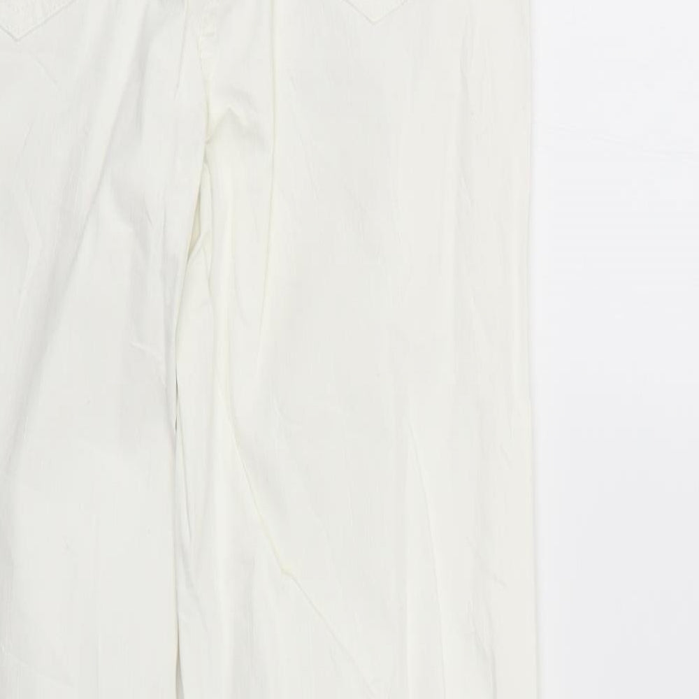 pooopvano Womens White Skinny Jeans Size 16 L30 in