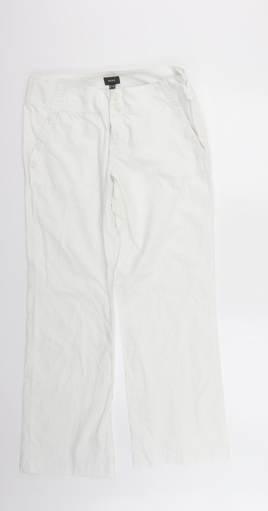 Womens UK Size 12 Mexx Regular Fit White Trousers