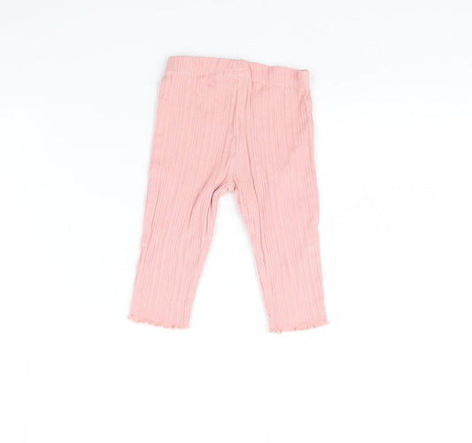 Fred & FLo Girls Pink Capri Trousers Size 6-9 Months