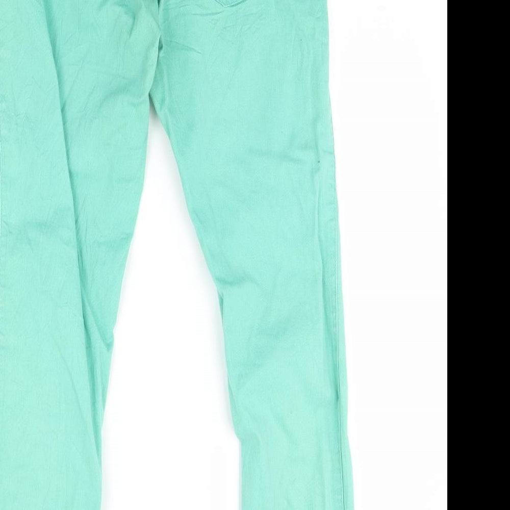 Womens UK Size 12 Janina Regular Fit Straight Green Jeans