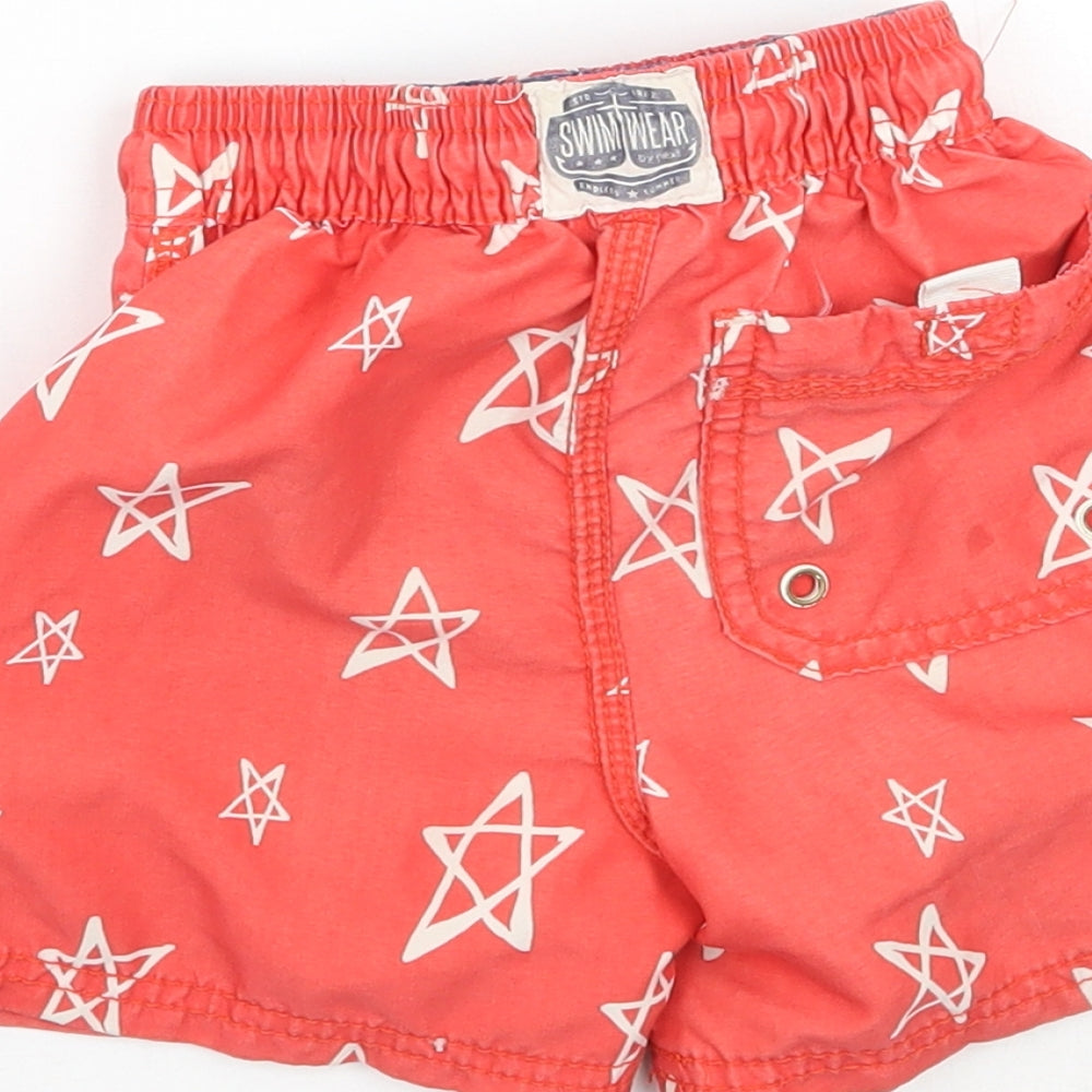 Brand and care label for Next Baby Orange Geometric Cropped Trousers, size 12-18, Months