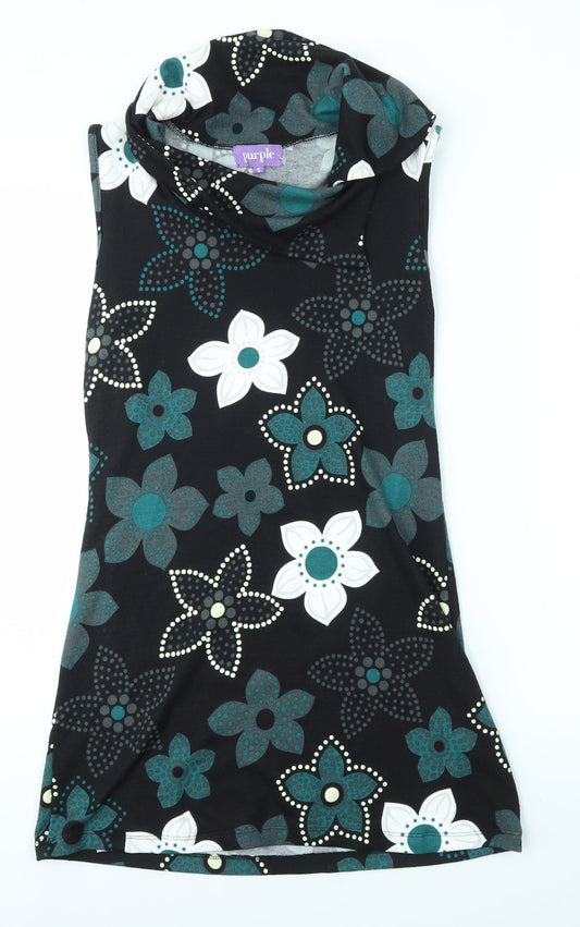 Purple Womens Multicoloured Floral Bodycon Size S