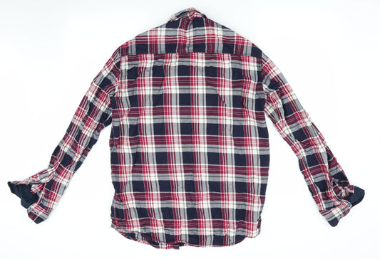 The Lemax Jeans Mens Blue Check Button-Up Size XL