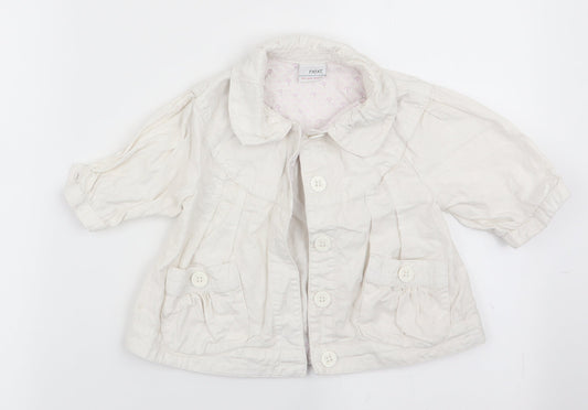 NEXT Girls White Overcoat Coat Size 3-4 Years