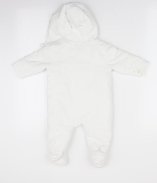 Mothercare Girls White Animal Print Coverall One-Piece Size 3-6 Months