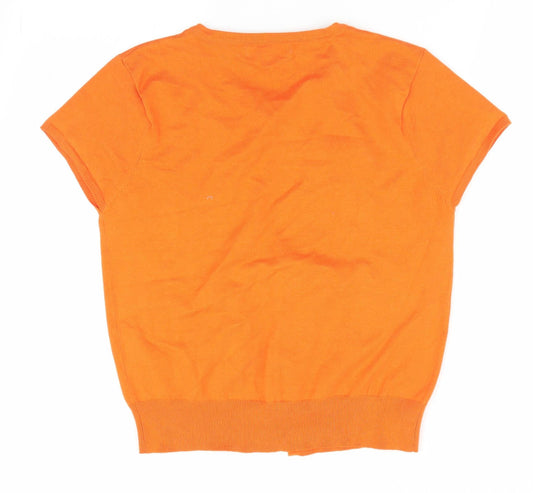 M&C Womens Orange Pullover Jumper Size L