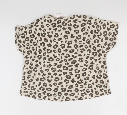 Preworn Girls Multicoloured Animal Print Basic T-Shirt