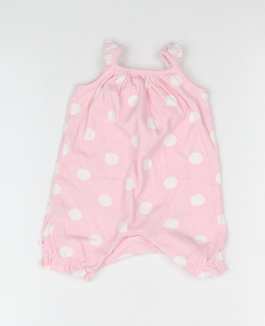 TU Girls Pink Polka Dot Babygrow One-Piece Size 0-3 Months