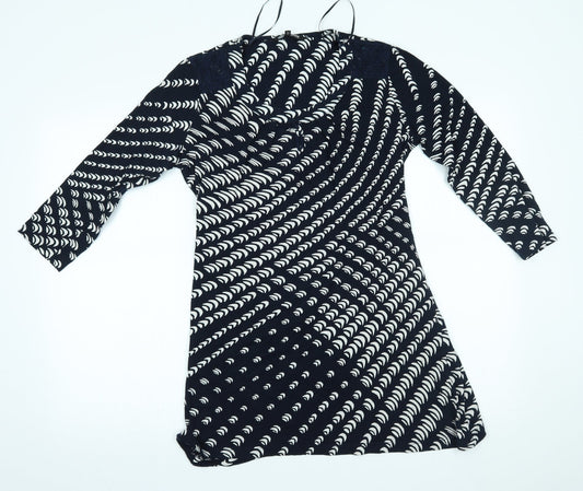 Debenhams Womens Blue Geometric A-Line Size 12