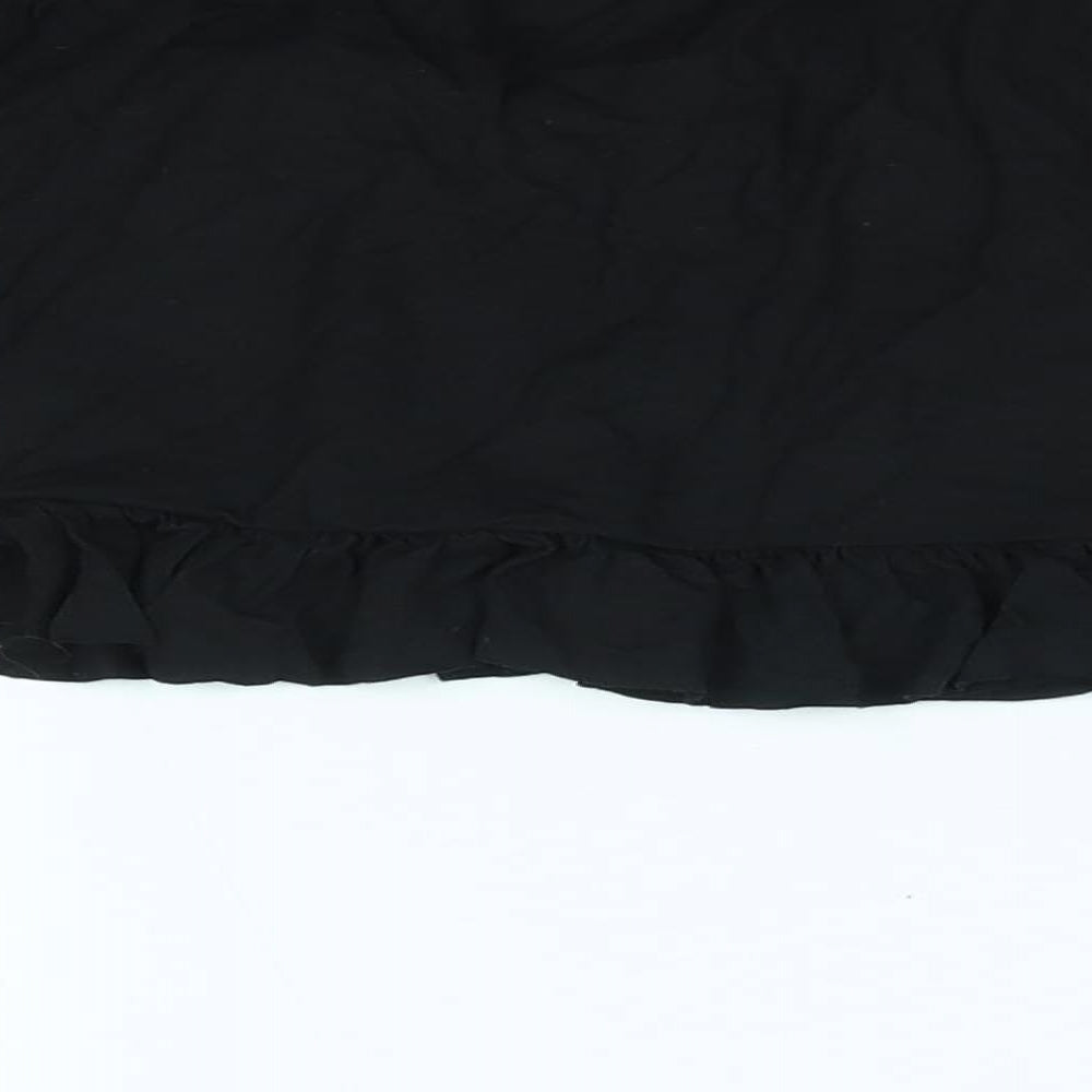 Womens UK Size 6 PRETTYLITTLETHING Black Cropped Blouse