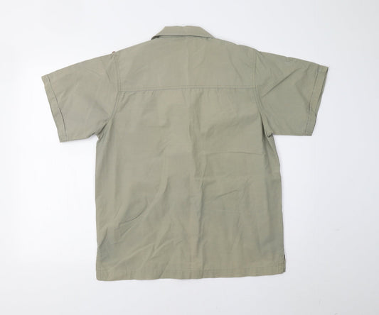 Mens UK Size M Hawkshead Beige Button-Up Short Sleeve Casual Shirt