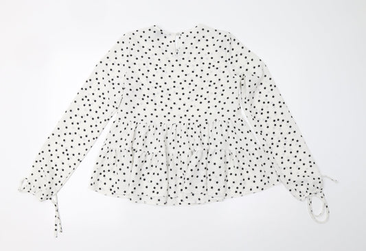 Primark Womens White Basic Blouse Size XS - Star Print