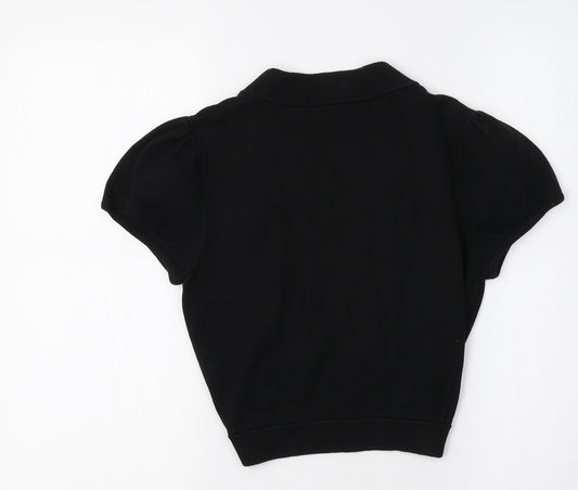 RedHe Girls Black Shrug Jumper Size 15 Years - Pearl Bow
