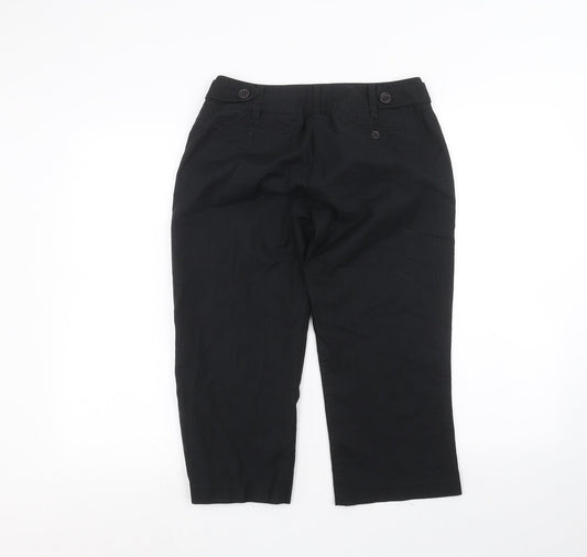 Review Womens Black Cropped Trousers Size 10 L20 in