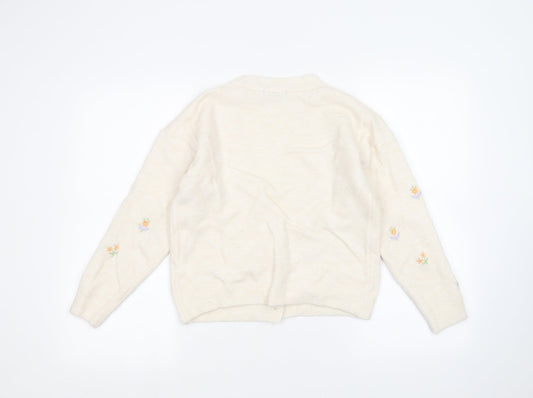 Primark Womens White Cardigan Jumper Size 6