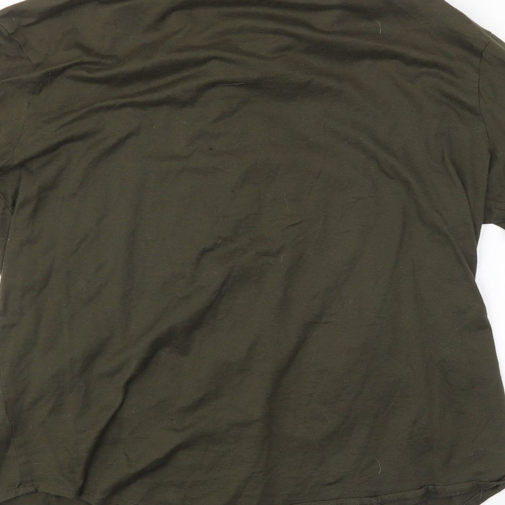 Womens UK Size S River Island Green Basic Button-Up