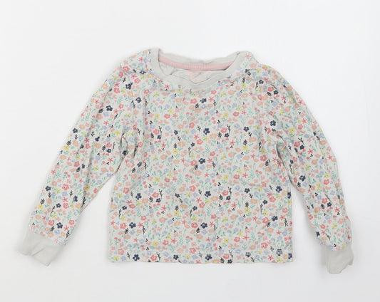 TU Girls White Floral Top Pyjama Set Size 3-4 Years