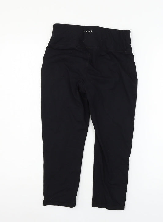 Soul Luxe Womens Black Jersey Cropped Leggings Size 6 L20 in