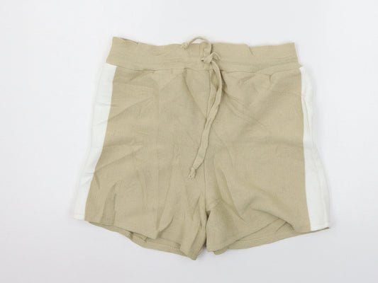 Boohoo Womens Beige Knit Bermuda Shorts Size 8