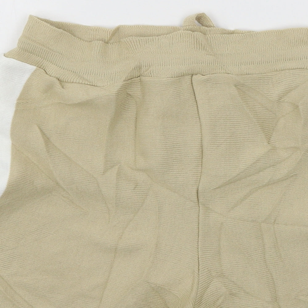 Boohoo Womens Beige Knit Bermuda Shorts Size 8