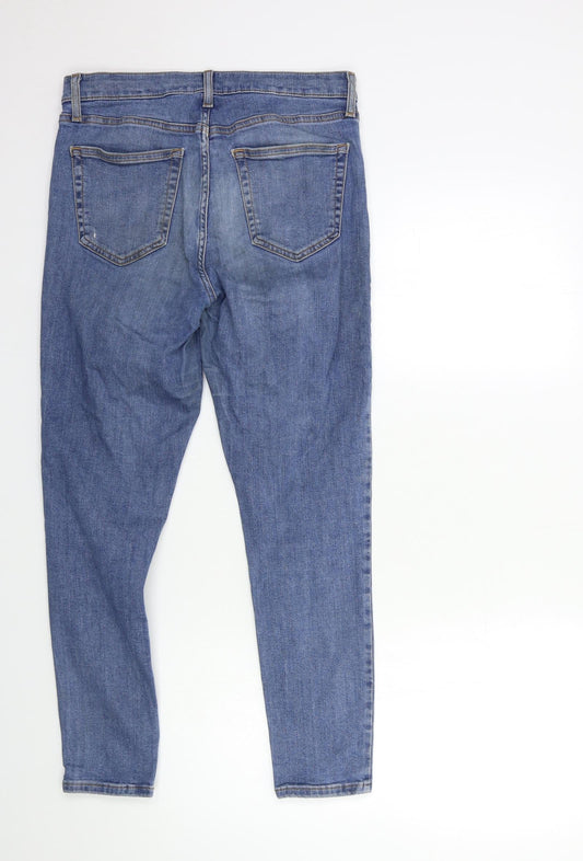 Topshop Womens Blue Denim Skinny Jeans Size 30 in L30 in