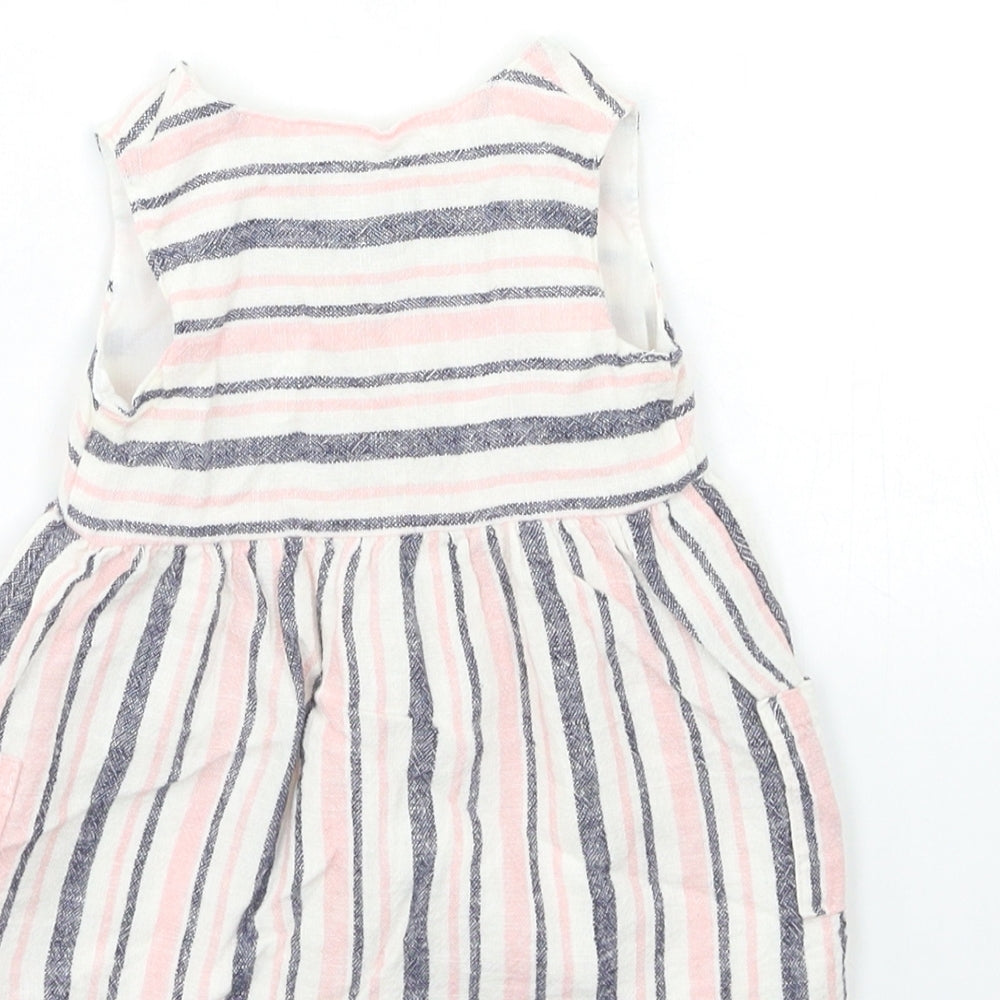 Brand and care label for Primark Baby Pink Striped Fit & Flare, size 3-6, Months