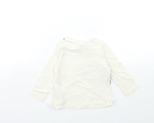 Disney Baby Beige Striped Basic T-Shirt Size 3-6 Months - DUMBO