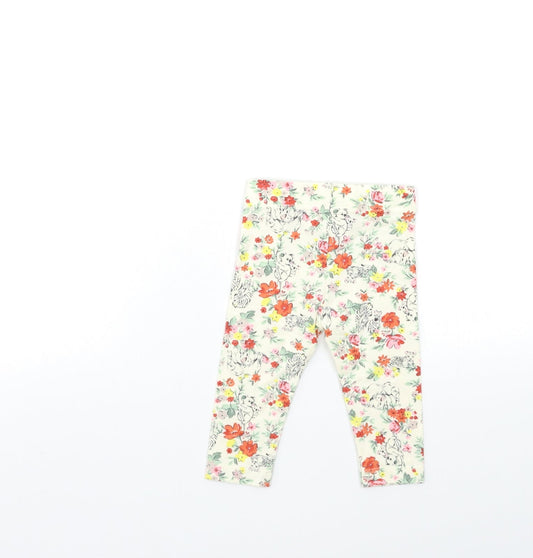Nutmeg Baby Beige Floral Capri Trousers Size 3-6 Months
