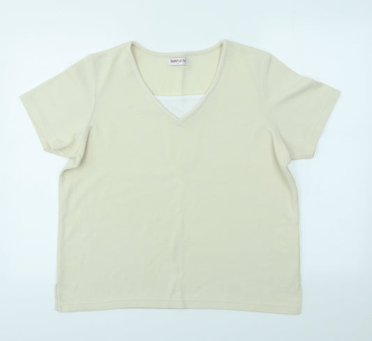 Womens UK Size M Bonmarché Ivory Basic T-Shirt