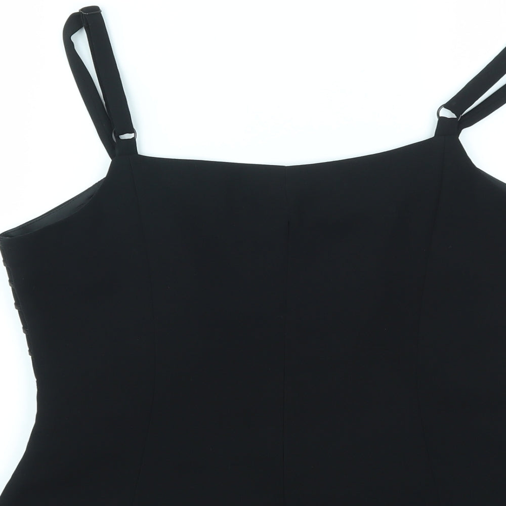 Womens UK Size 14 Roman Black Basic T-Shirt