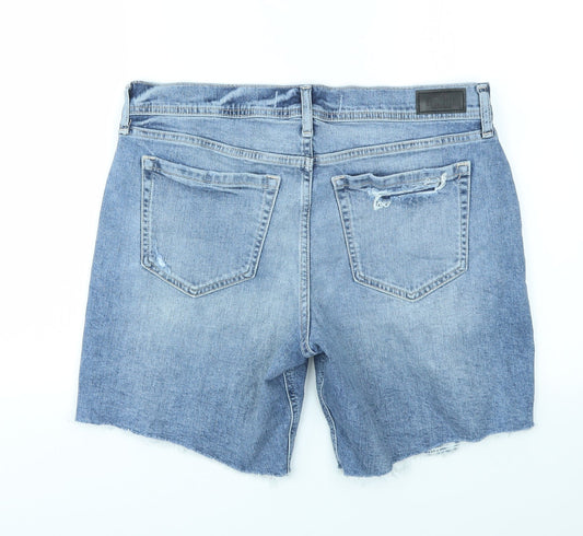 Hollister Womens Blue Houndstooth  Cut-Off Shorts Size 29 in