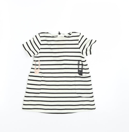 MYK Girls White Striped T-Shirt Dress Size 9-12 Months