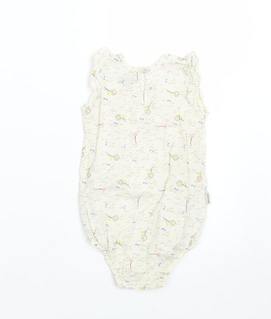 Sticky Fudge Girls Beige Floral Basic Tank Size 12-18 Months