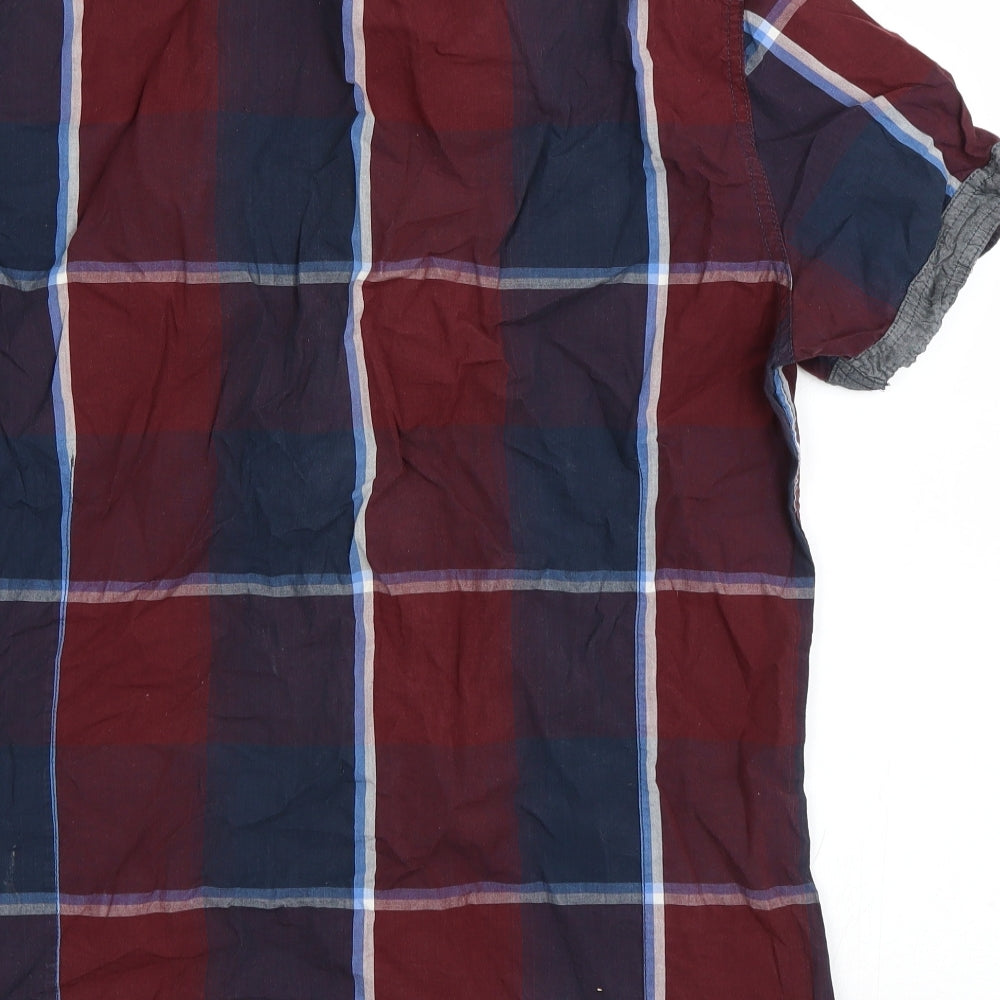 Urbndist Mens Red Check Button-Up Size M