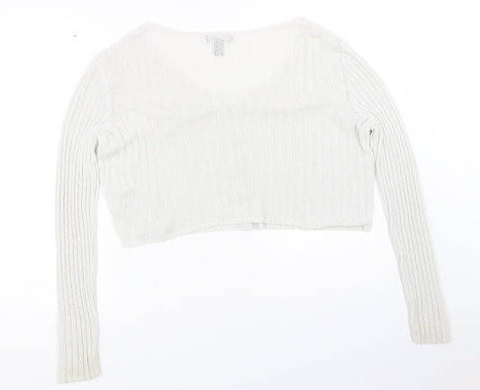 Womens UK Size M New Look Ivory Cardigan Jumper