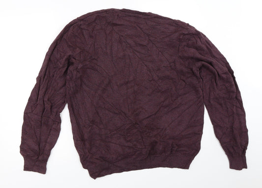 Marks and Spencer Mens Purple Pullover Jumper Size L
