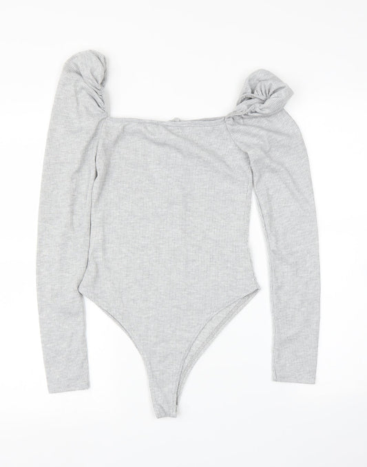 PRETTYLITTLETHING Womens Grey   Leotard One-Piece Size 6