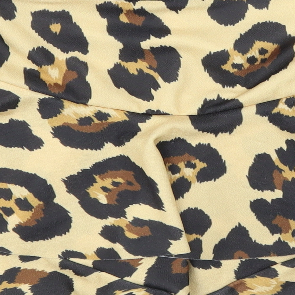 I SAW IT FIRST Womens Beige Animal Print  Bermuda Shorts Size S - Leopard print