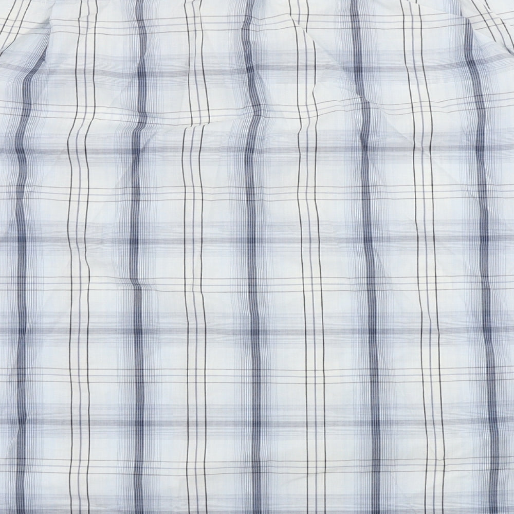 Mens UK Size XL EWM Blue Button-Up Short Sleeve Casual Shirt