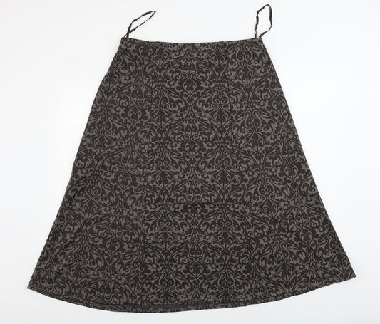 Profile Womens Brown Floral A-Line Skirt Size 32 in