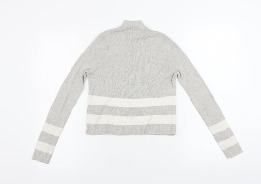 New Look Girls Grey Striped Pullover Jumper Size 11-12 Years