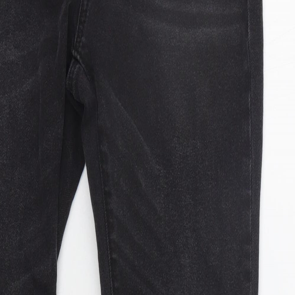 Womens UK Size 6 STR Regular Fit Straight Black Jeans