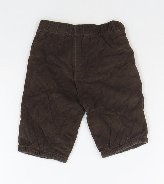 Vertbaudet Girls Brown Jogger Trousers Size 0-3 Months