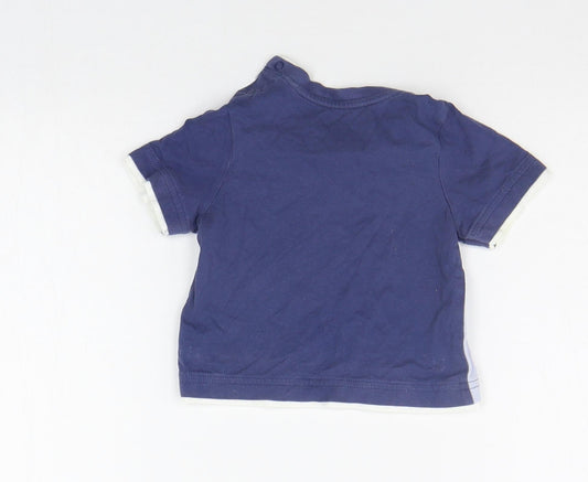 Mothercare Baby Blue Geometric Basic T-Shirt Size 6-9 Months