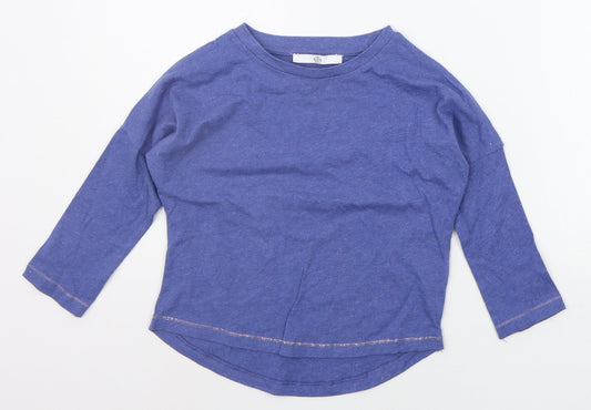 Marks and Spencer Girls Blue Basic T-Shirt Size 5-6 Years